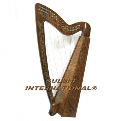 Schöne Celtic Harp aus Eschenholz mit 22 Saiten und Halbtonmechanik inkl Tasche 